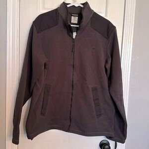 Timberland hooded black charcoal zip up jacket NWT M